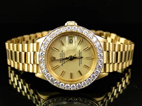 18k gold rolex women's watch.